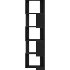 vidaXL - 5-laags Hoekboekenkast - Zwart eiken - Bewerkt hout - 50x50x179 cm