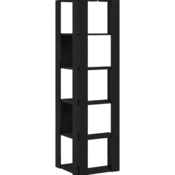 vidaXL - 5-laags Hoekboekenkast - Zwart eiken - Bewerkt hout - 50x50x179 cm