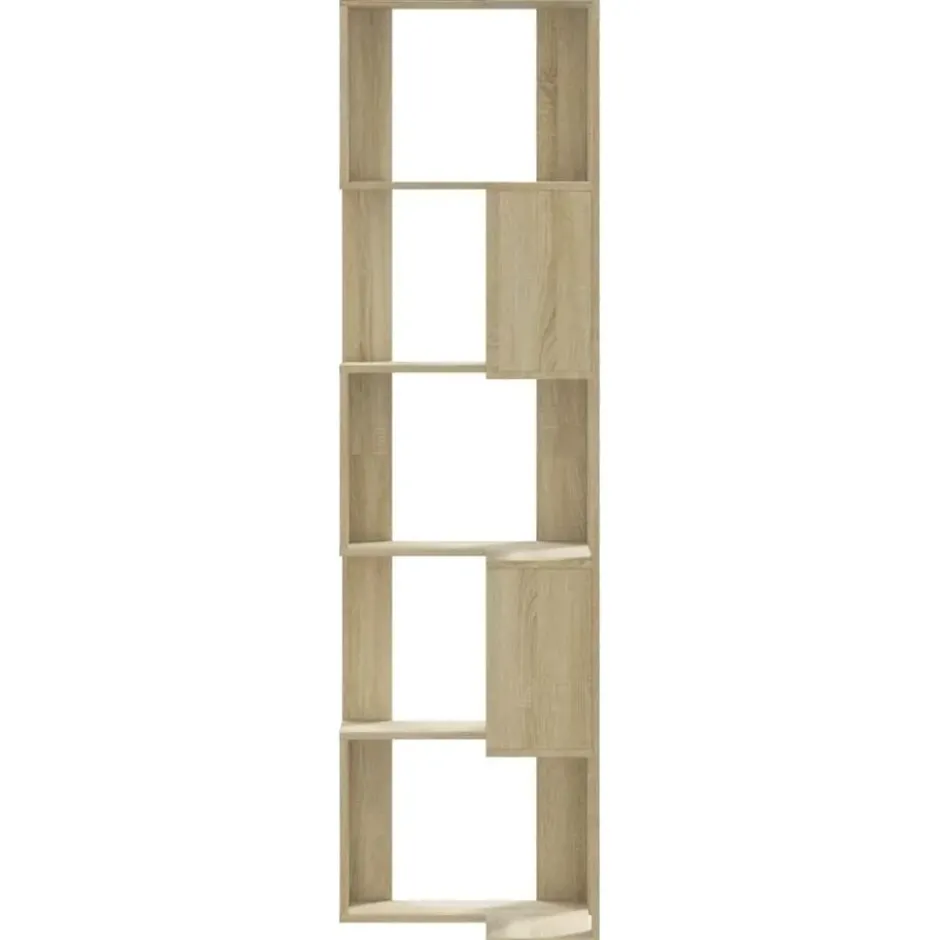 vidaXL - 5-laags Hoekboekenkast - Sonoma eiken - Bewerkt hout - 50x50x179 cm