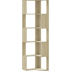 vidaXL - 5-laags Hoekboekenkast - Sonoma eiken - Bewerkt hout - 50x50x179 cm