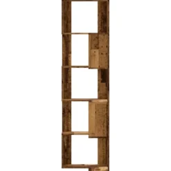 vidaXL - 5-laags Hoekboekenkast - Oud hout - Bewerkt hout - 50x50x179 cm