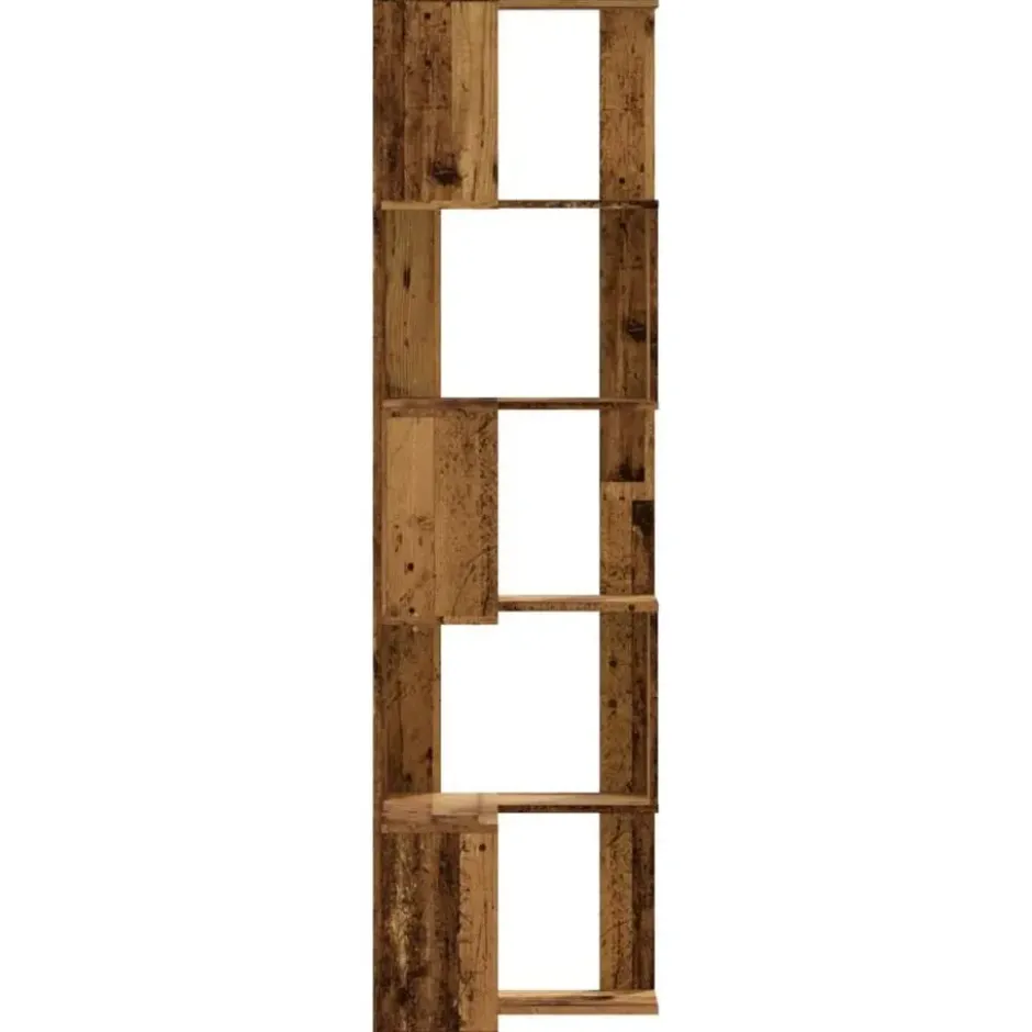 vidaXL - 5-laags Hoekboekenkast - Oud hout - Bewerkt hout - 50x50x179 cm