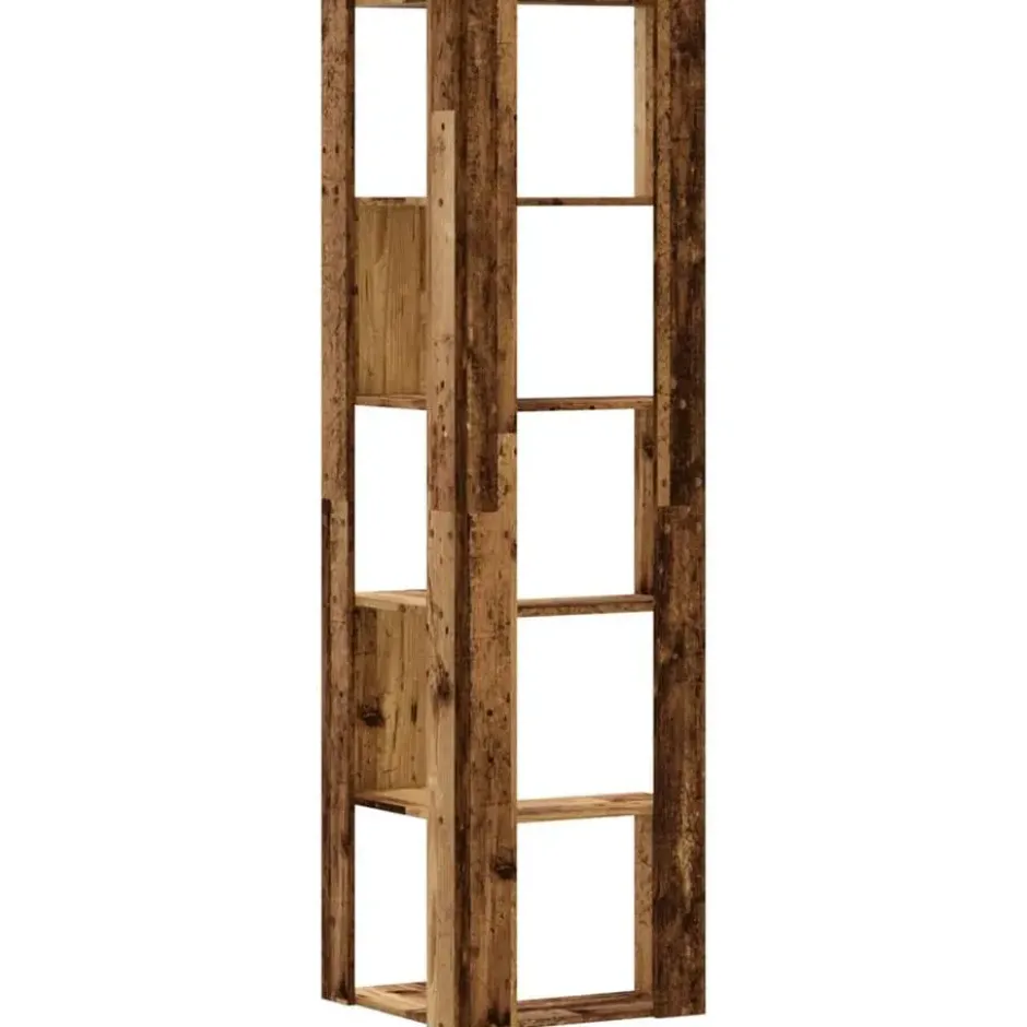 vidaXL - 5-laags Hoekboekenkast - Oud hout - Bewerkt hout - 50x50x179 cm