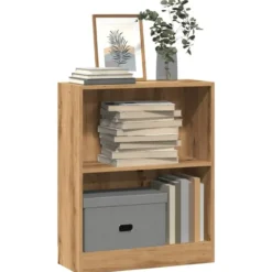 vidaXL - 2-laags kleine Boekenkast - Artisanaal eiken - Hout - 60x24x76 cm