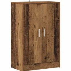 vidaXL - 6-laags Schoenenkast met 2 deuren 12 paar - Oud hout - 60x35x92 cm