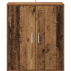 vidaXL - 5-laags Schoenenkast met 2 deuren 10 paar - Oud hout - 60x35x70 cm