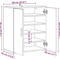 vidaXL - 5-laags Schoenenkast met 2 deuren 10 paar Artisana eiken - 60x35x70 cm