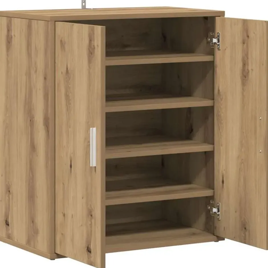 vidaXL - 5-laags Schoenenkast met 2 deuren 10 paar Artisana eiken - 60x35x70 cm