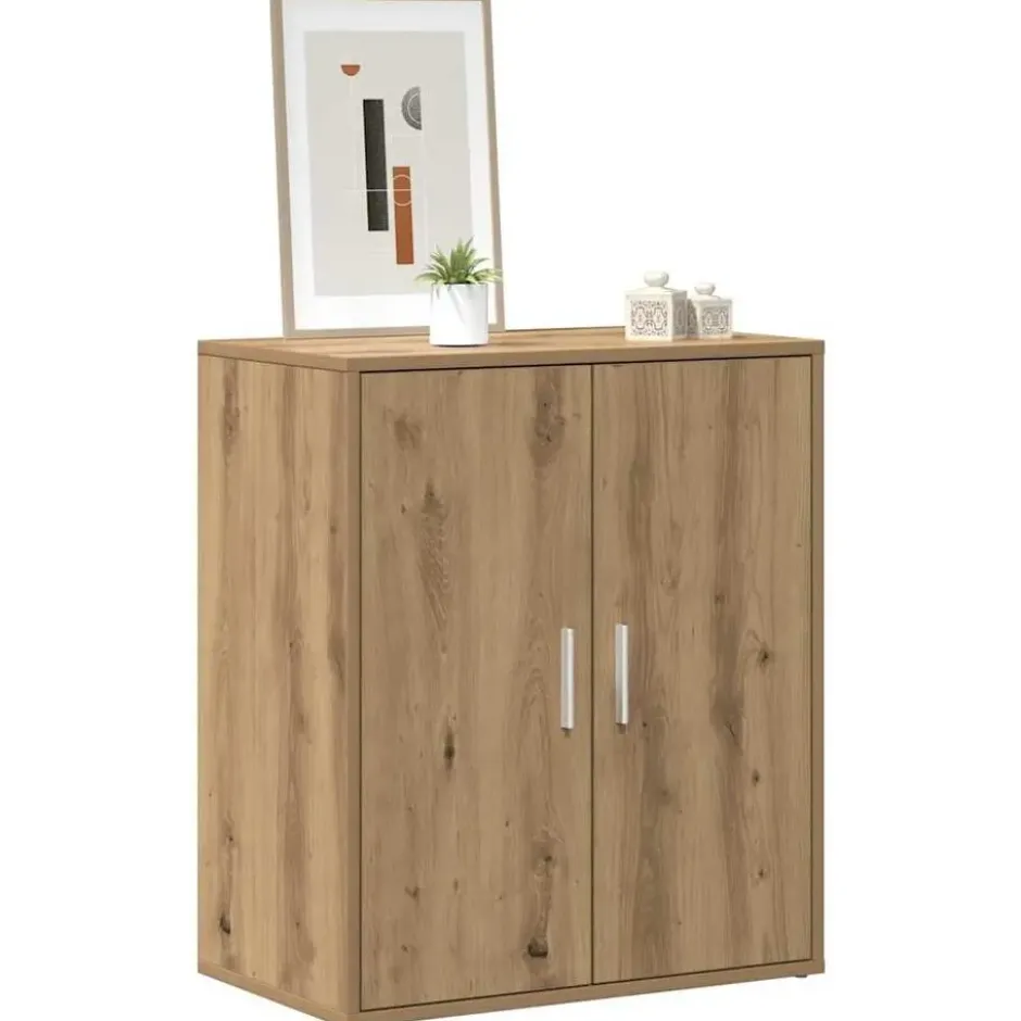 vidaXL - 5-laags Schoenenkast met 2 deuren 10 paar Artisana eiken - 60x35x70 cm
