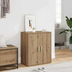 vidaXL - 5-laags Schoenenkast met 2 deuren 10 paar Artisana eiken - 60x35x70 cm