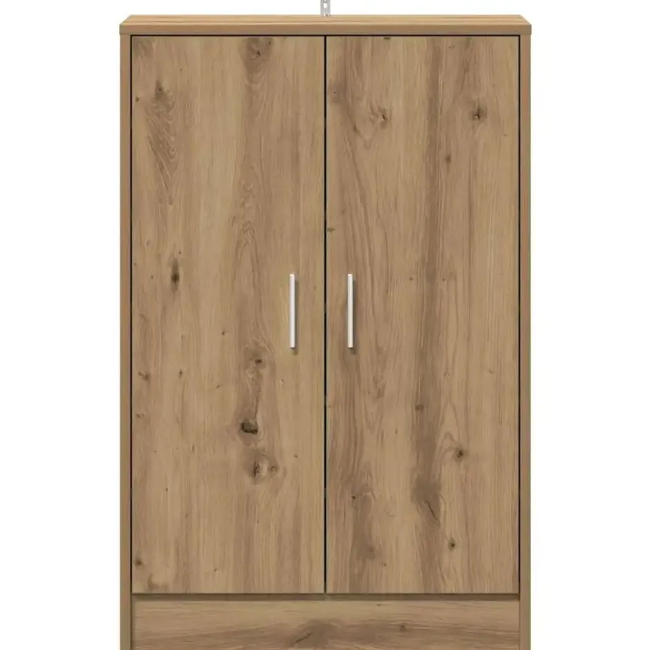 vidaXL - 6-laags Schoenenkast met 2 deuren 12 paar Artisana eiken - 60x35x92 cm