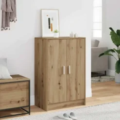 vidaXL - 6-laags Schoenenkast met 2 deuren 12 paar Artisana eiken - 60x35x92 cm