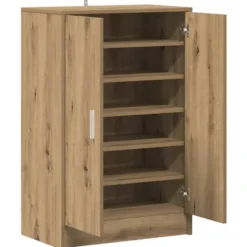 vidaXL - 6-laags Schoenenkast met 2 deuren 12 paar Artisana eiken - 60x35x92 cm