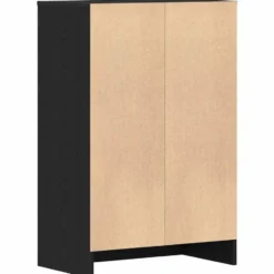 vidaXL - 6-laags Schoenenkast met 2 deuren 12 paar - Zwart eiken - 60x35x92 cm