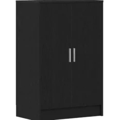 vidaXL - 6-laags Schoenenkast met 2 deuren 12 paar - Zwart eiken - 60x35x92 cm