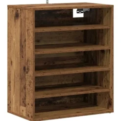 vidaXL - 5-laags Schoenenkast 10 paar - Oud hout - 60x35x70 cm