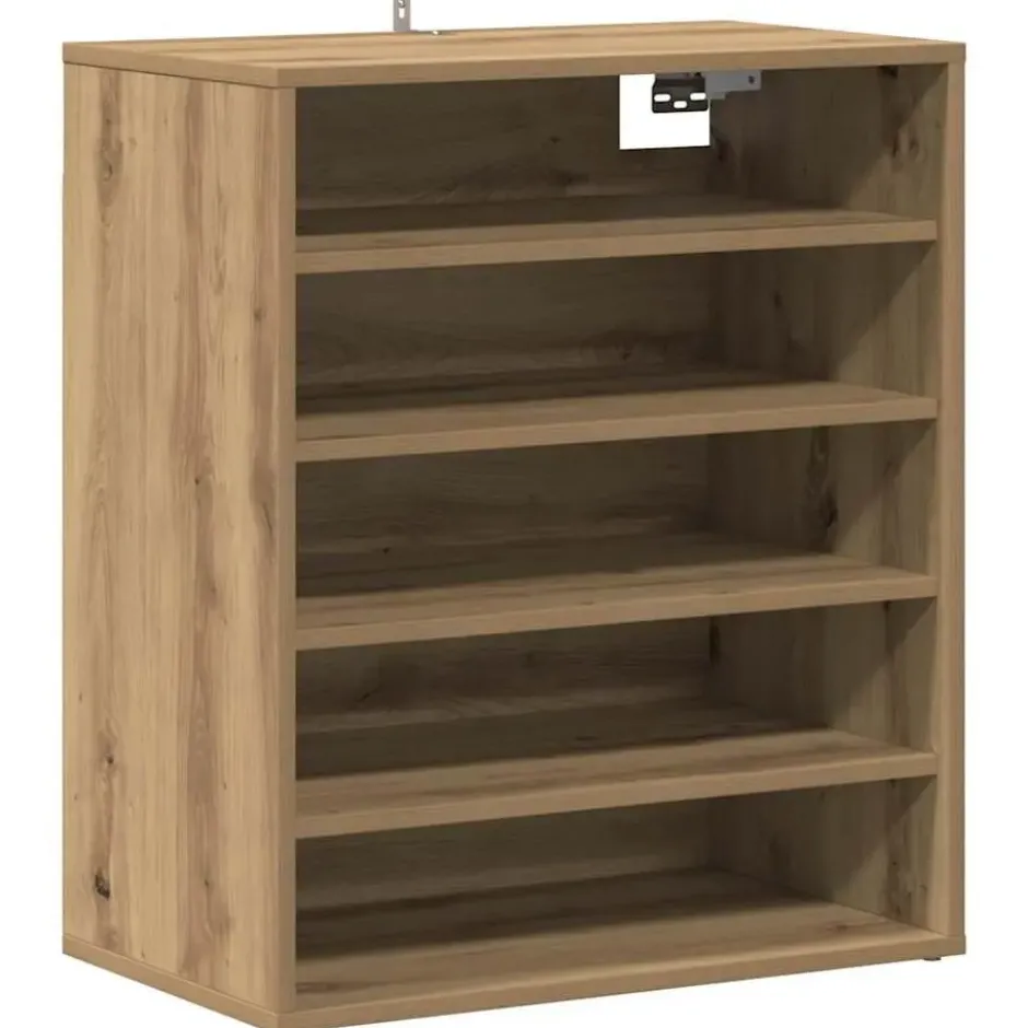 vidaXL - 5-laags Schoenenkast 10 paar - Artisana eiken - 60x35x70 cm