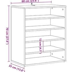 vidaXL - 5-laags Schoenenkast 10 paar - Artisana eiken - 60x35x70 cm