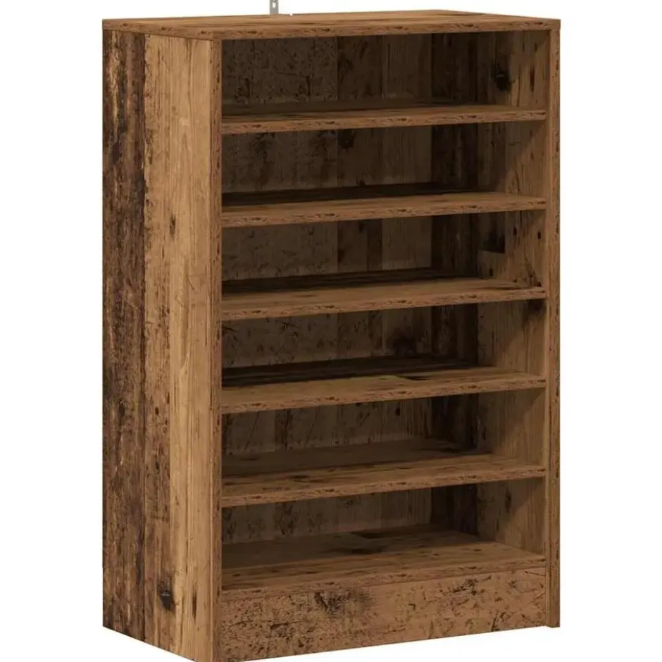 vidaXL - 6-laags Schoenenkast 12 paar - Oud hout - 60x35x92 cm