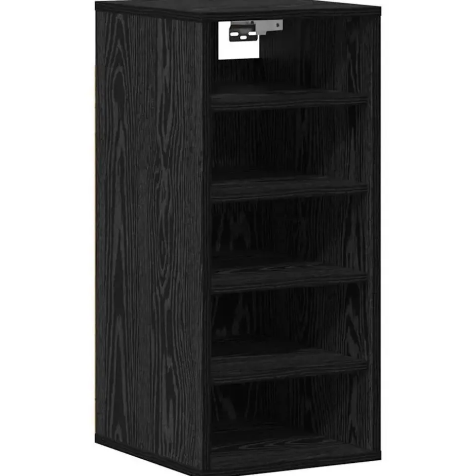 vidaXL - 5-laags Schoenenkast voor de hal 5 paar - Zwart eiken - 32x35x70 cm