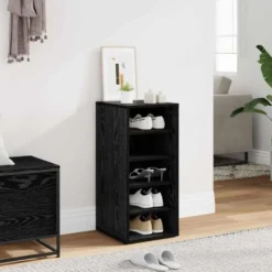 vidaXL - 5-laags Schoenenkast voor de hal 5 paar - Zwart eiken - 32x35x70 cm
