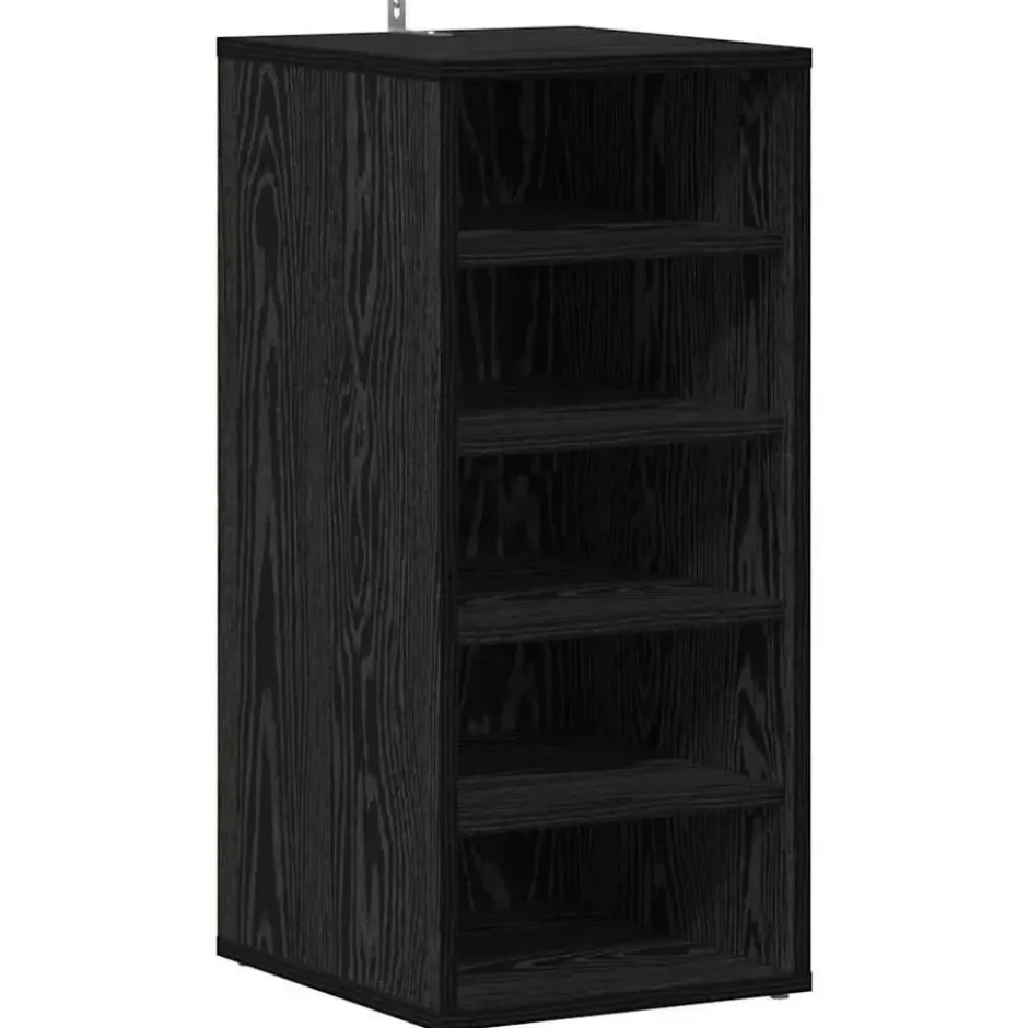 vidaXL - 5-laags Schoenenkast voor de hal 5 paar - Zwart eiken - 32x35x70 cm