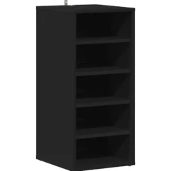 vidaXL - 5-laags Wandschoenenkast 5 paar - Zwart - Bewerkt hout - 31.5x35x70 cm
