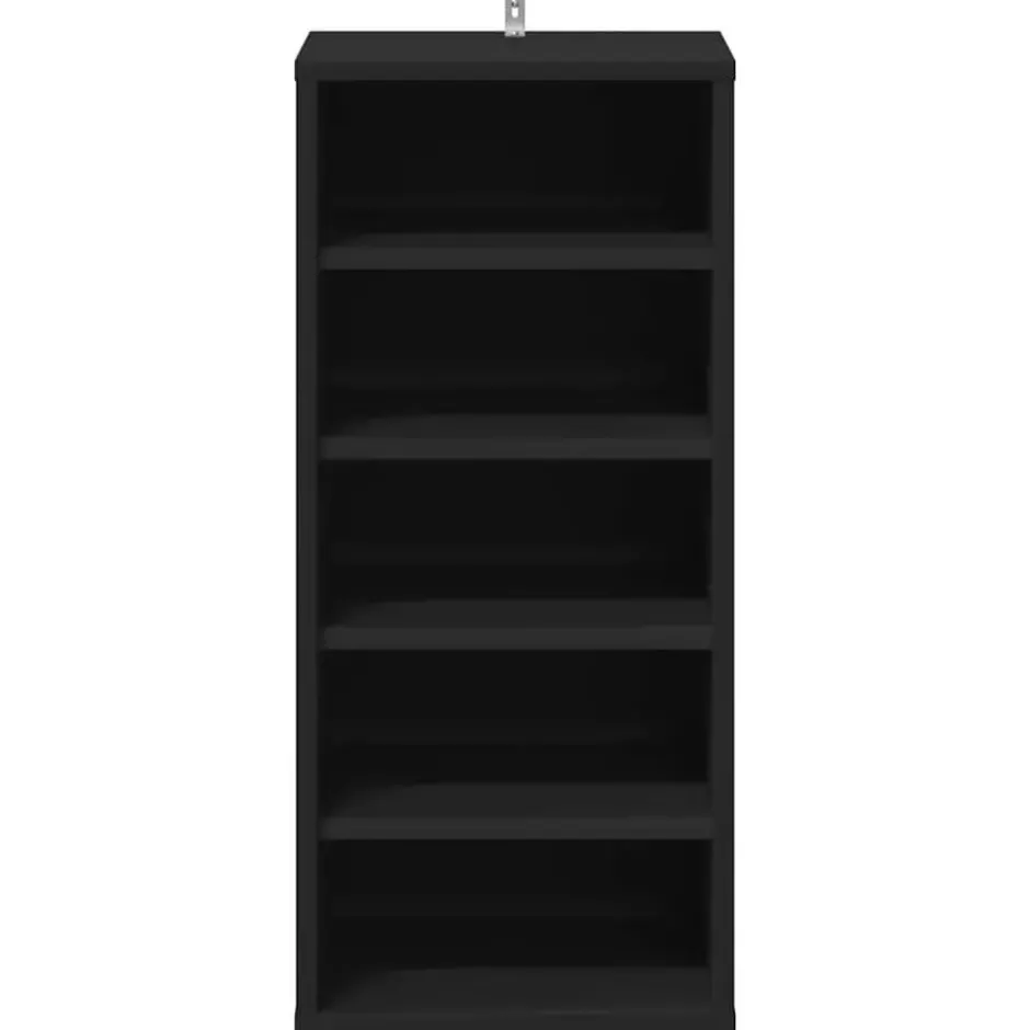 vidaXL - 5-laags Wandschoenenkast 5 paar - Zwart - Bewerkt hout - 31.5x35x70 cm