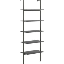 vidaXL - Ladderrek - Zwart - Bewerkt hout