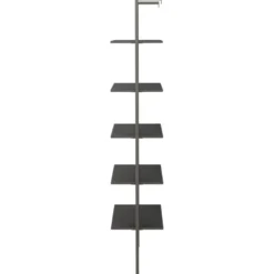 vidaXL - Ladderrek - Zwart - Bewerkt hout