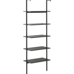 vidaXL - Ladderrek - Zwart - Bewerkt hout