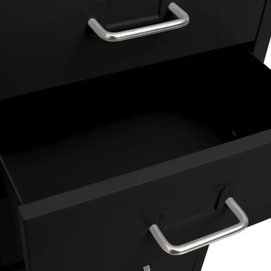 vidaXL - Ladeblok - Zwart - Metaal