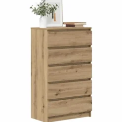 vidaXL - Ladekast 60x36x103 cm bewerkt hout artisanaal eikenkleur
