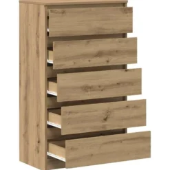 vidaXL - Ladekast 60x36x103 cm bewerkt hout artisanaal eikenkleur