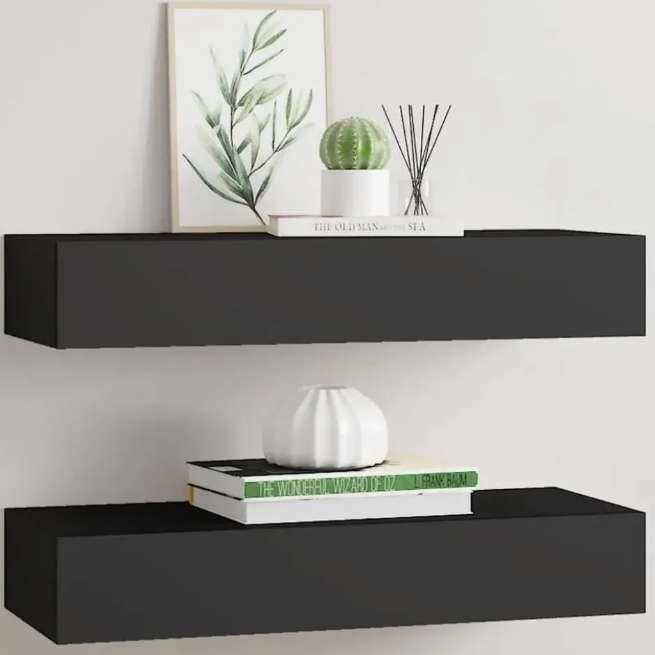 vidaXL - Ladeschap - Zwart - MDF