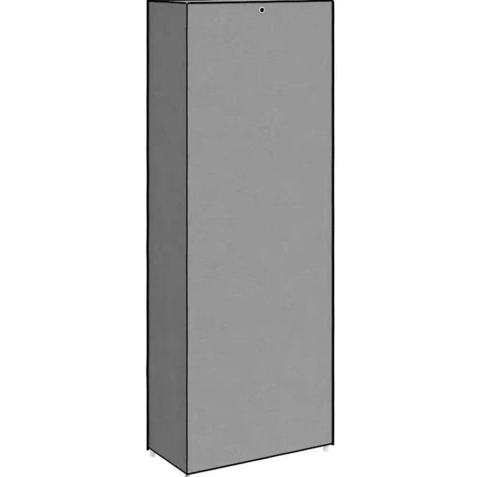 vidaXL - 10-lagen Schoenenkast met 2 deuren - Grijs - Stof - 60x30x166 cm