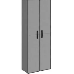vidaXL - 10-lagen Schoenenkast met 2 deuren - Grijs - Stof - 60x30x166 cm