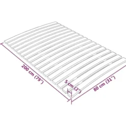 vidaXL - Lattenbodem met 17 latten - Bruin - Hout - 80 x 200 cm