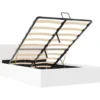 vidaXL - LED bed met opbergruimte - Hydraulisch - Wit - Kunstleer - 120x200 cm