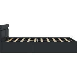 vidaXL - LED Bed met opbergruimte hydraulisch - Zwart - Kunstleer - 140x200 cm