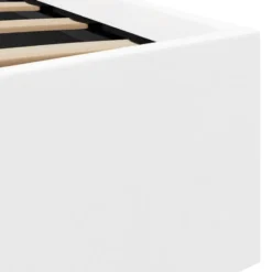 vidaXL - LED bed met opbergruimte - Hydraulisch - Wit - Kunstleer - 140x200 cm