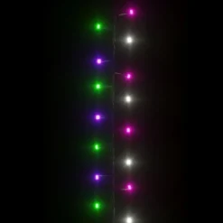 vidaXL - Led-slinger - Pastel multicolour and dark green - 13 m