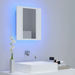 vidaXL - Led-spiegelkast - Wit - Bewerkt hout