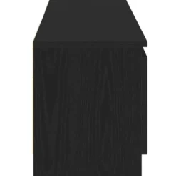 vidaXL - LED TV-meubel met 2 deuren - Zwart eiken - Hout en glas - 120x30x36 cm