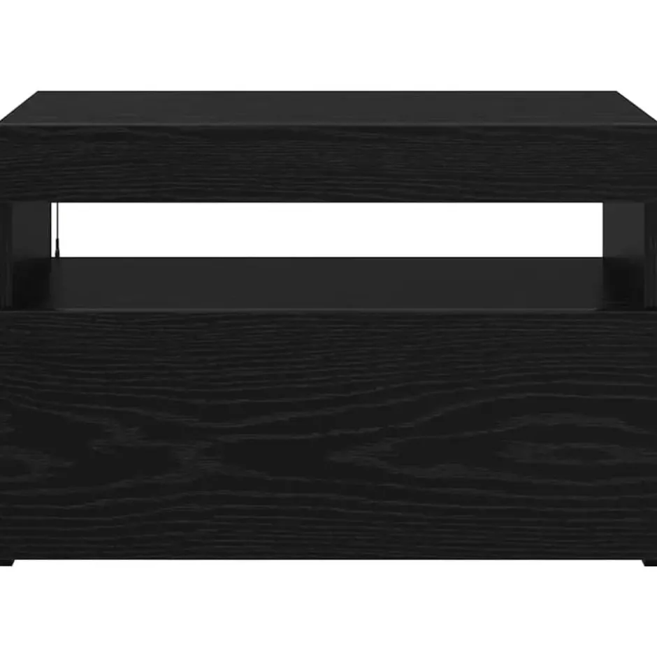 vidaXL - LED TV-meubel met deur - Zwart eiken - Hout - 60x35x40 cm