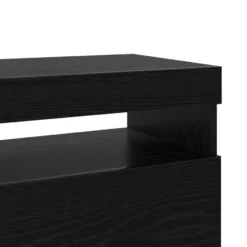 vidaXL - LED TV-meubel met deur - Zwart eiken - Hout - 60x35x40 cm