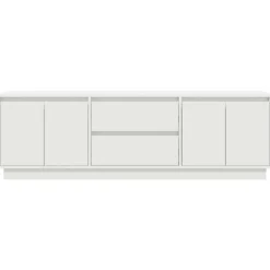 vidaXL - LED TV-meubel met 2 lades en 4 deuren - Wit - Hout - 160.5x41x50 cm