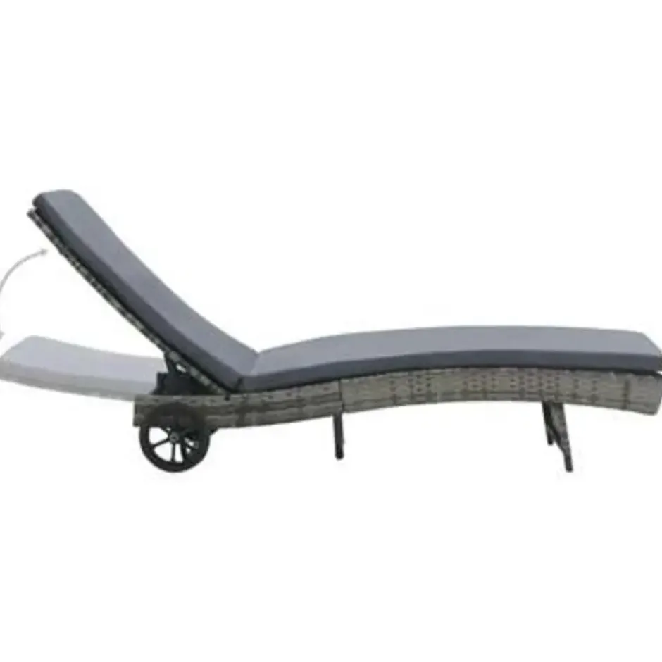 vidaXL - Ligbed - Antraciet - Poly rattan