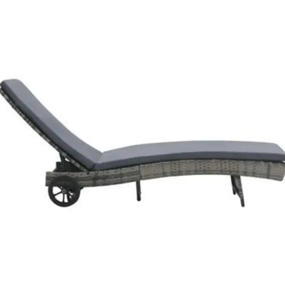 vidaXL - Ligbed - Antraciet - Poly rattan