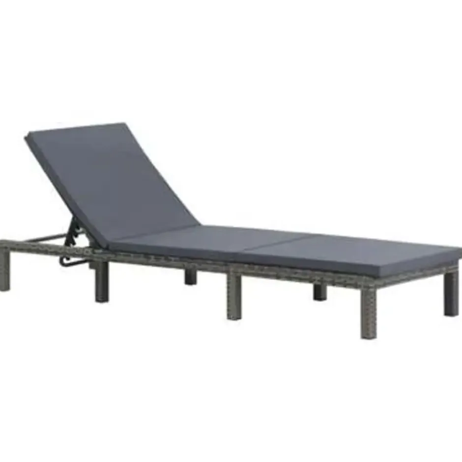 vidaXL - Ligbed - Antraciet - Poly rattan